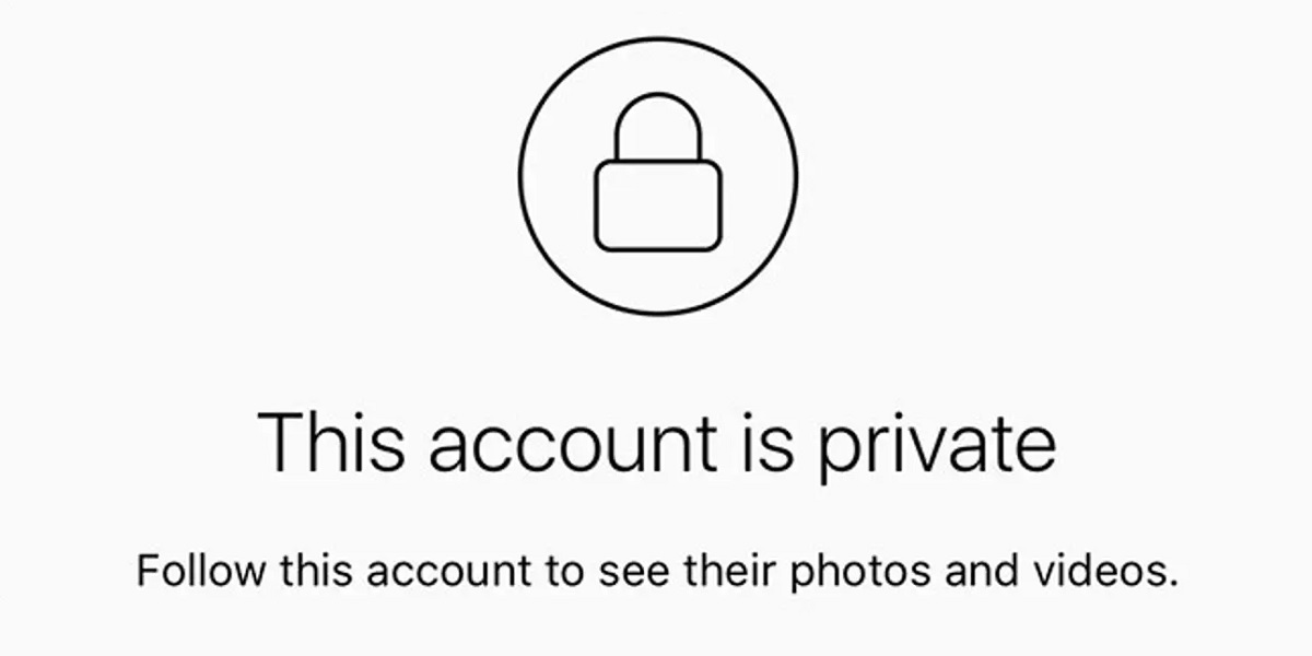 Mensaje de cuenta privada de Instagram